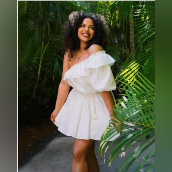 RHODE X TARGET WHITE ONE SHOULDER GODDESS DRESS  BELTED PLUS SIZE 1XL NWT - Picture 14 of 16